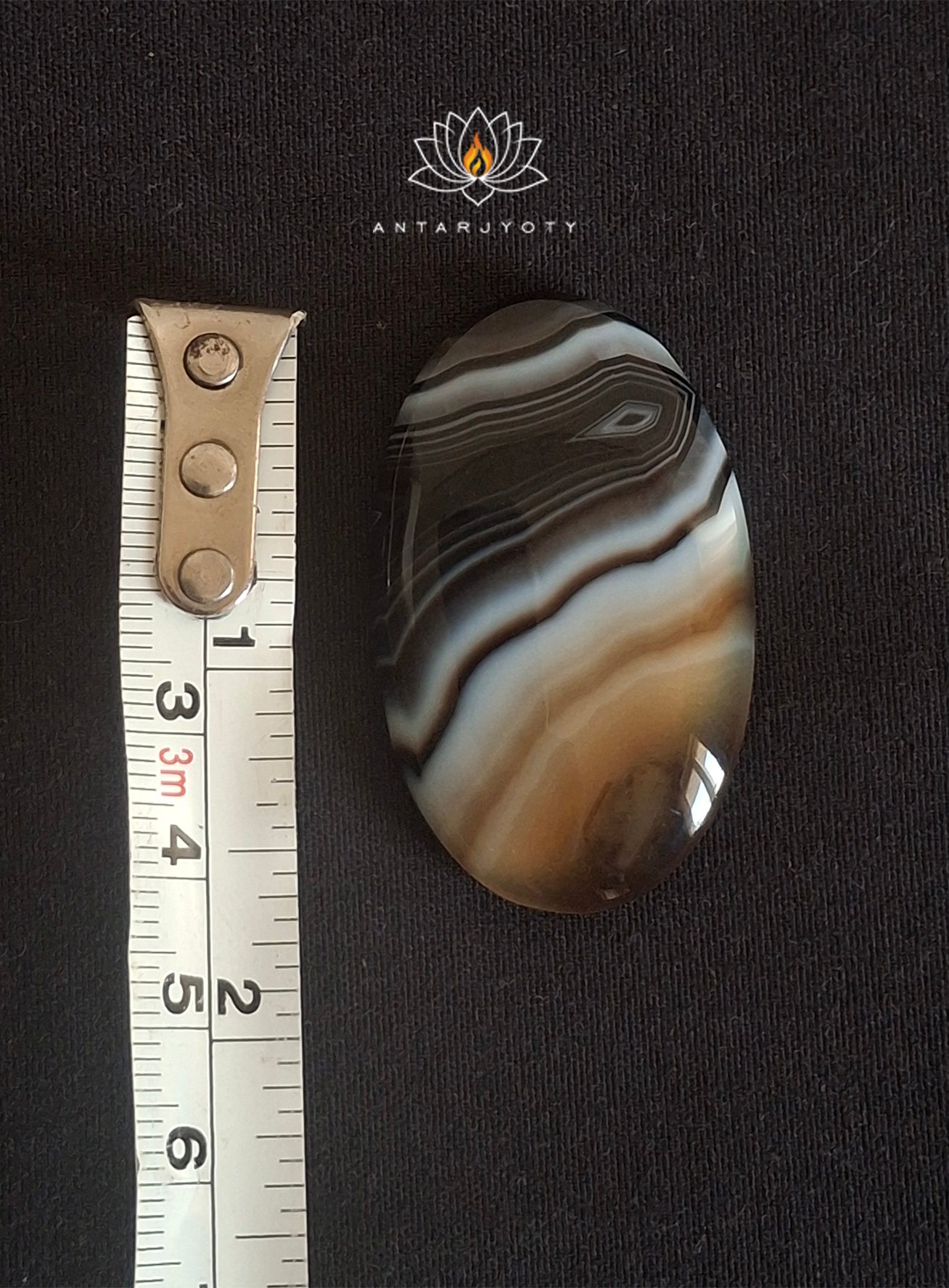 Black Banded Agate Cabochon