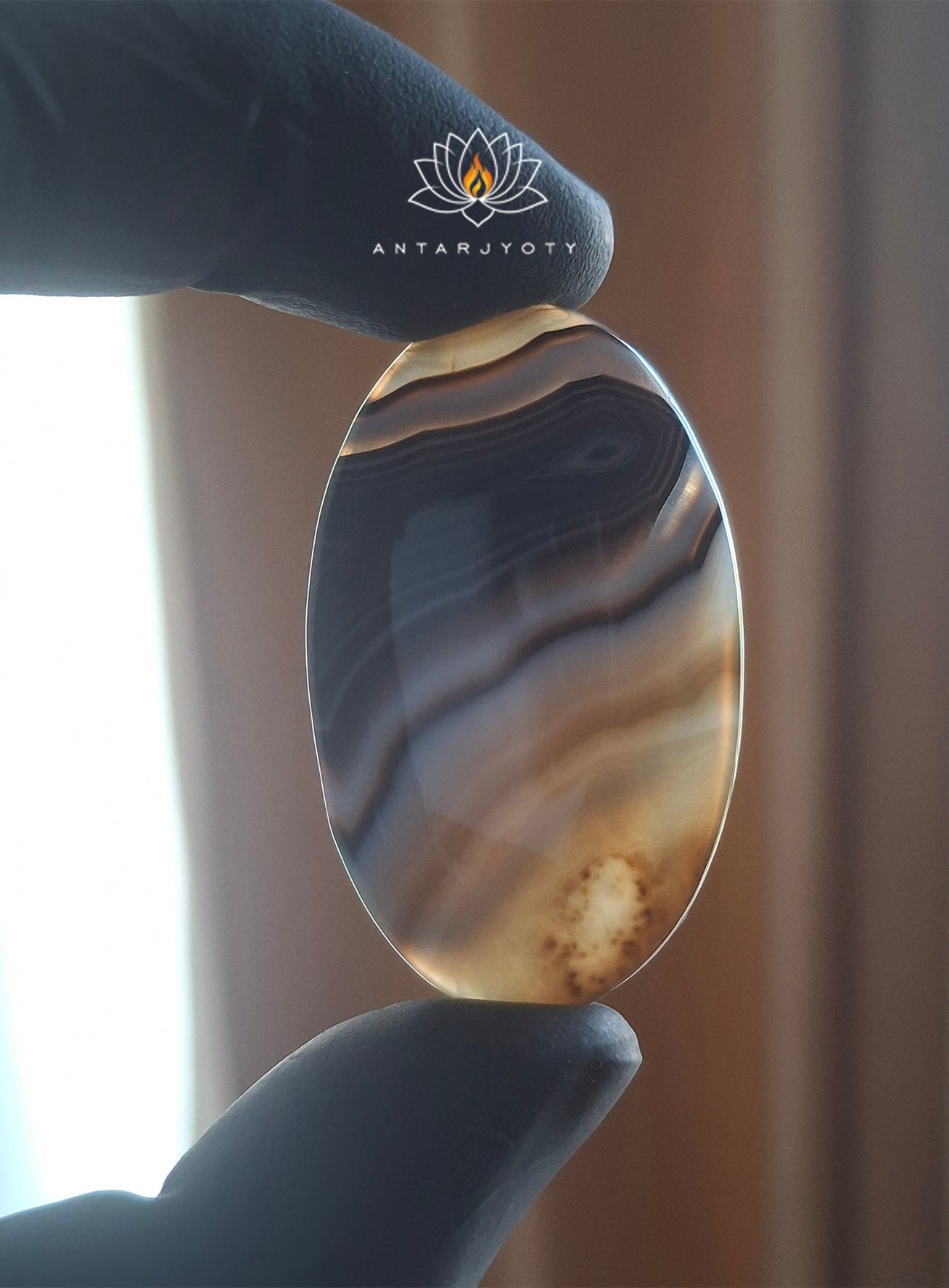 Black Banded Agate Cabochon