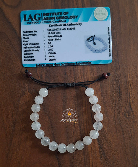 Rose Quartz Bracelet with certification