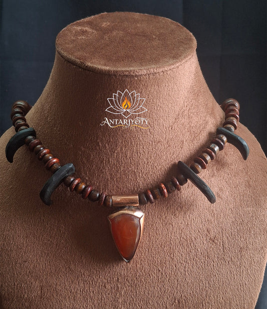 Carnelian Stone Tribal Pendant
