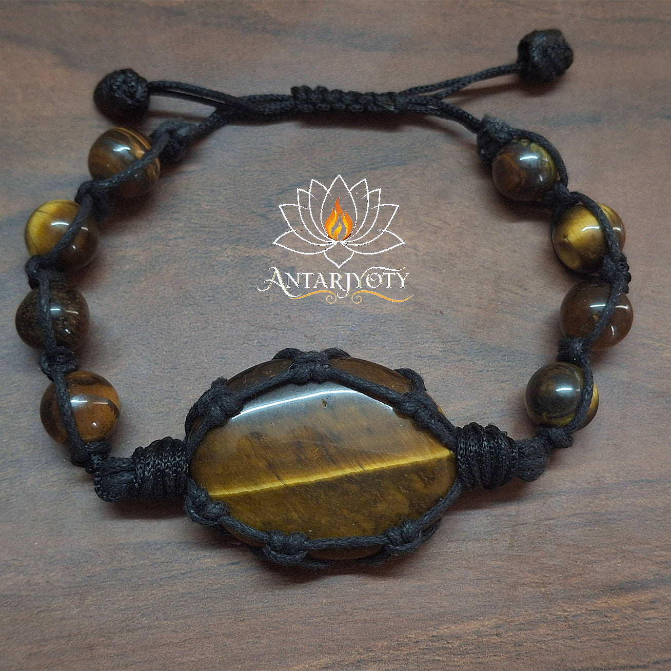 Tiger Eye Bracelet Cord Wrapped