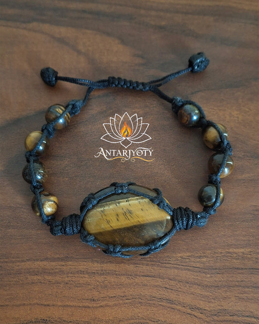 Tiger Eye Bracelet Cord Wrapped