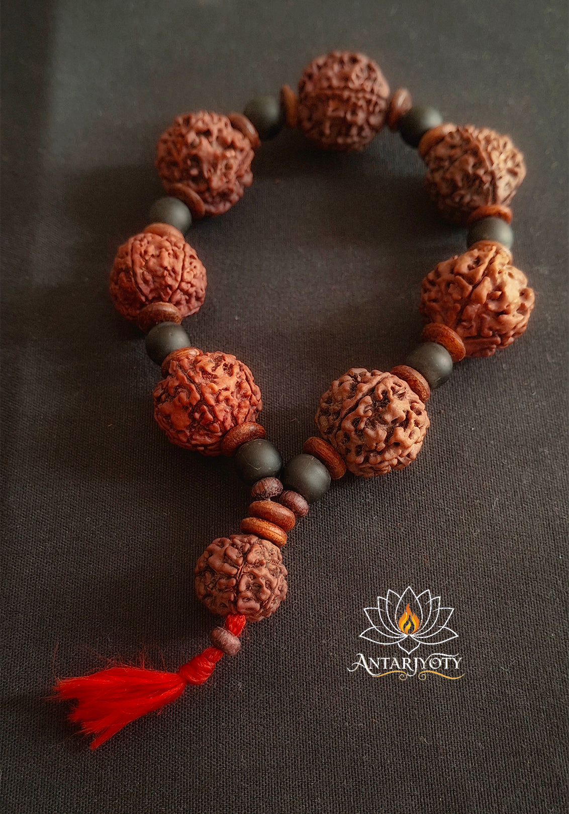 5 Mukhi Rudraksha Bracelet With Shaligram Beads Bracelet