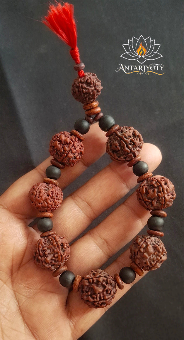 5 Mukhi Rudraksha Bracelet With Shaligram Beads Bracelet