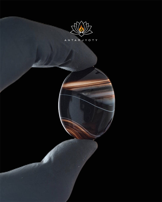 Black Banded Agate Cabochon