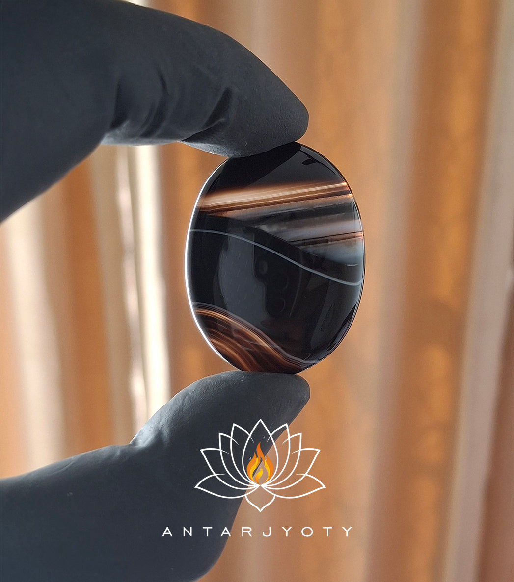 Black Banded Agate Cabochon