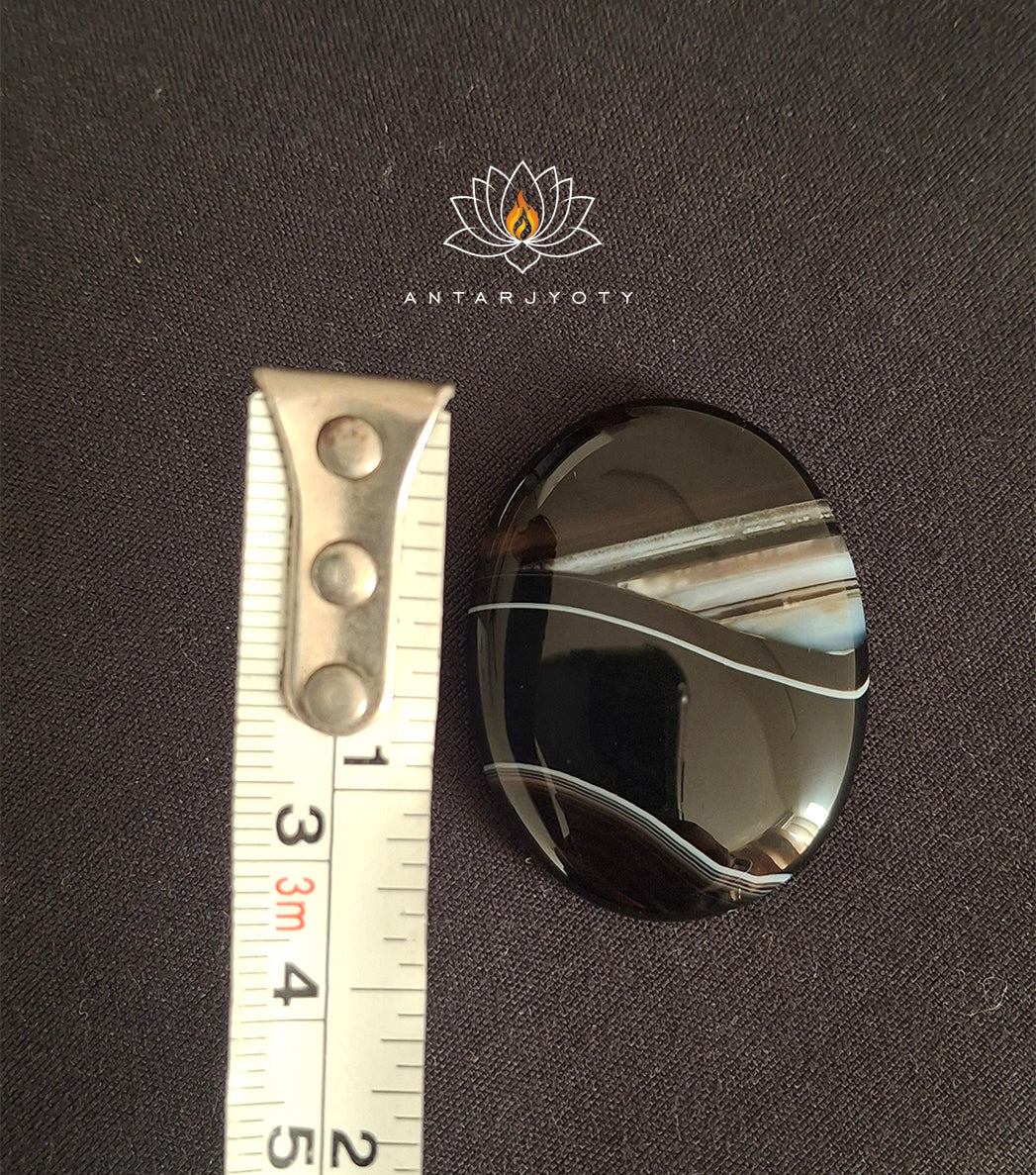Black Banded Agate Cabochon