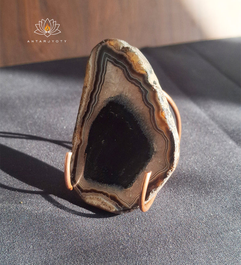 Crystal Black Agate Slab