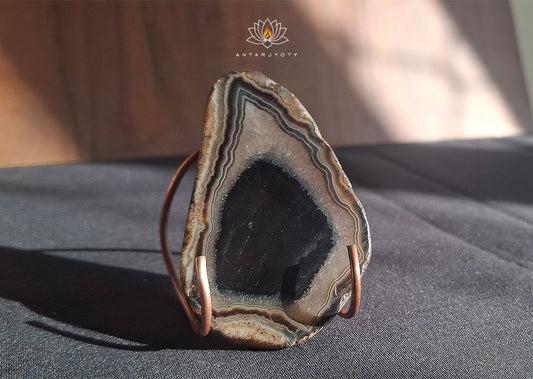 Crystal Black Agate Slab