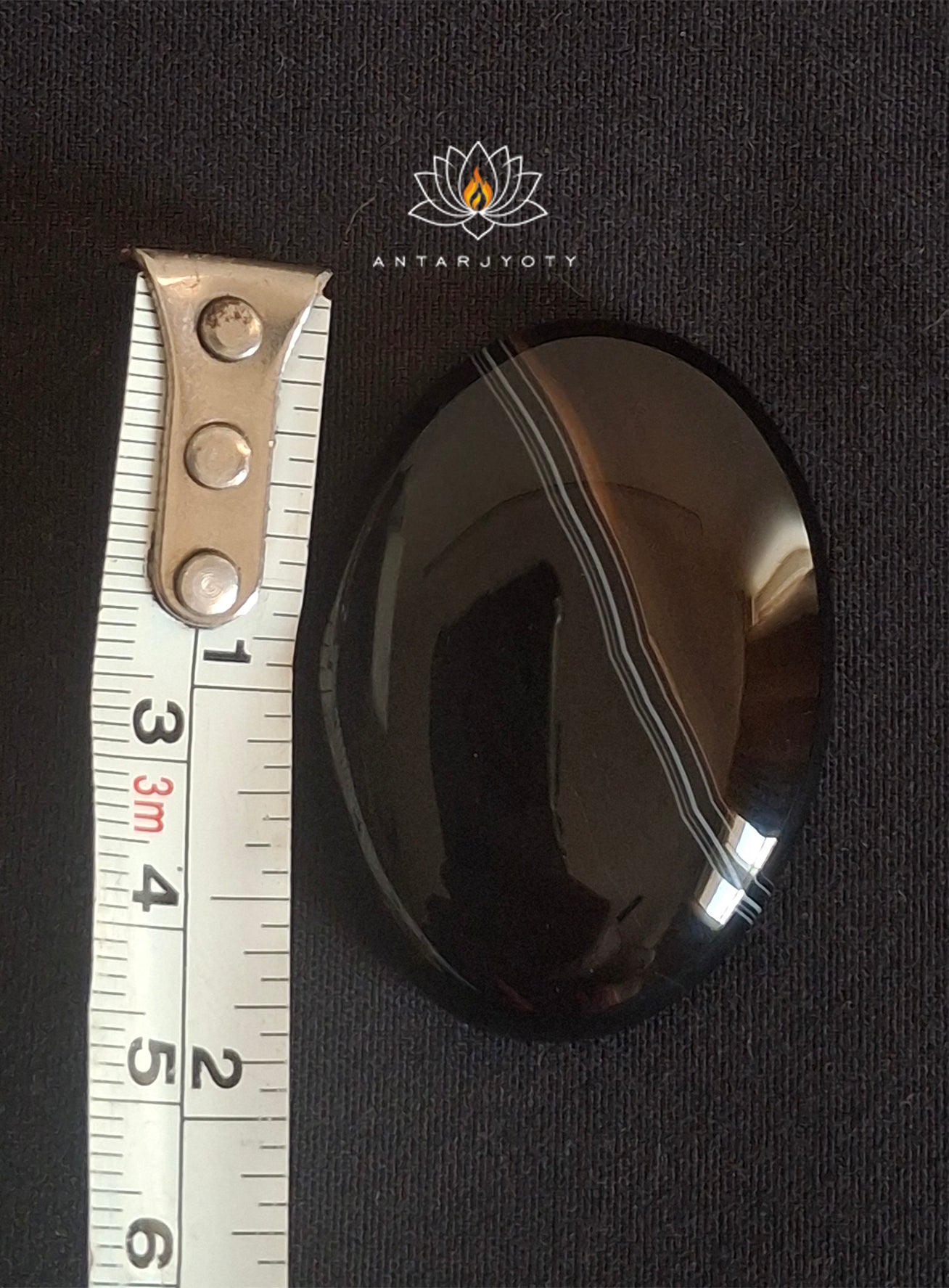 Black Banded Agate Cabochon 2