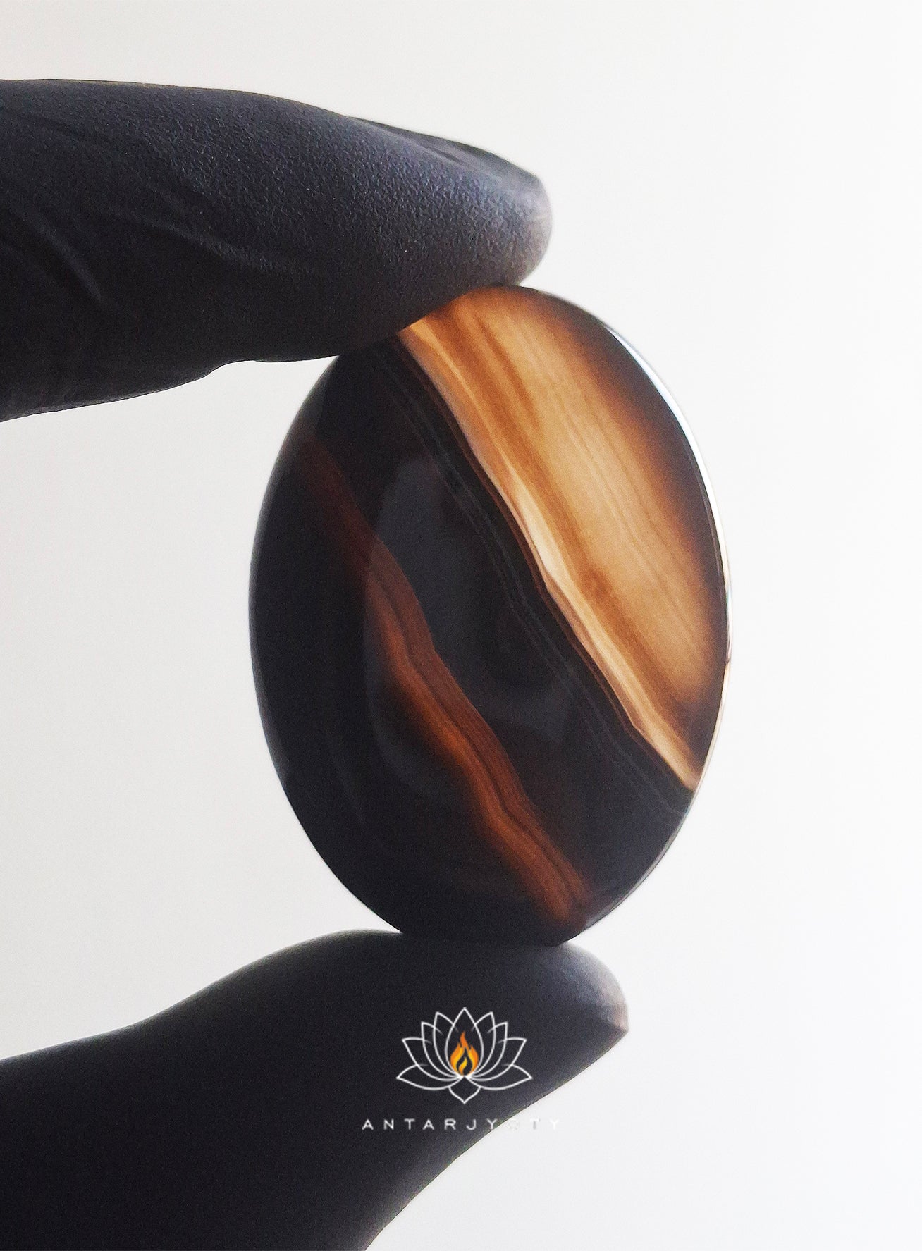Black Banded Agate Cabochon 2