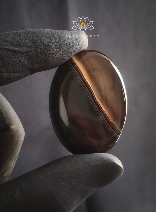 Black Banded Agate Cabochon 2